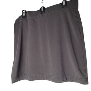 Pure‎ Jill Gray Knit Skirt Size Large Pima Cotton Modal Soft Comfort Basic